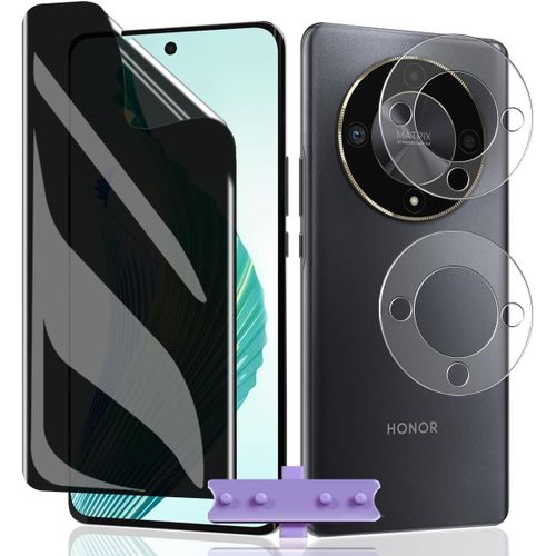 SJZG-1+2 Pièces Protection Écran Pour Honor Magic 6 Lite Anti-Espion Tpu [Pas Verre Trempé] + Caméra Verre Trempé, Anti-Rayure Anti-Spy Privacy Film Protecteur D'Écran Pour Honor Magic 6 Lite