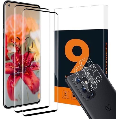 Kal-2+2 Pack Verre Trempé Pour Oneplus 9 Pro 5g, Caméra Protecteur, Pas De Bulles, Anti-Huile, 3d Plein Écran Vitre Protection, 9h Dureté, Haute Définition Oneplus 9 Pro Protection Écran