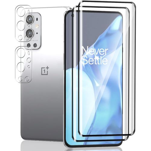 Cauc-2 Pi¿¿Ces Verre Tremp¿¿ Pour Oneplus 9 Pro Protection D'¿¿Cran + 2 Pi¿¿Ces Protecteur Cam¿¿Ra, Duret¿¿ 9h/Sans Bulles, Protection ¿¿Cran Pour Oneplus 9 Pro - Hd Vitre Tremp¿¿