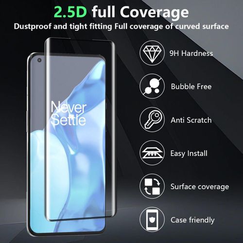 Cauc-2 Pièces Verre Trempé Pour Oneplus 9 Pro Protection D'écran + 2 Pièces Protecteur Caméra, Dureté 9h/Sans Bulles, Protection Écran Pour Oneplus 9 Pro - Hd Vitre Trempé
