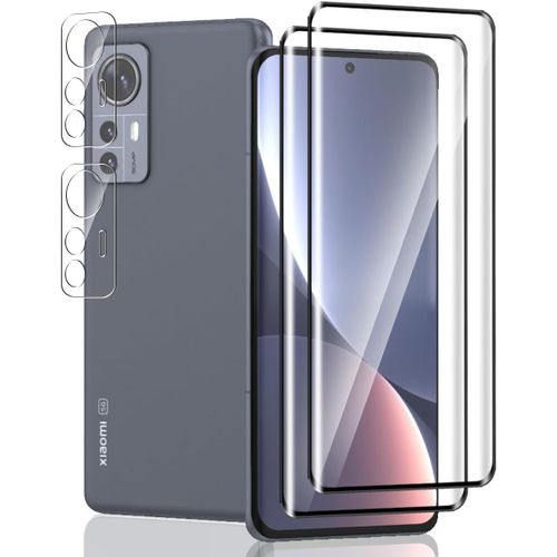 Cauc-2 Pièces Verre Trempé Pour Xiaomi 12 5g Protection D'écran + 2 Pièces Protecteur Caméra, Dureté 9h/Sans Bulles, Protection Écran Pour Xiaomi 12 5g - Hd Vitre Trempé