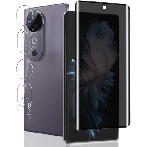 1 Pi¿¿ce Verre Tremp¿¿ Anti Espion pour VIVO V40 5G Protection D'¿¿cran + 2 Pi¿¿ces Protecteur Cam¿¿ra, Duret¿¿ 9H/Anti-Spy, Prot¿¿ge ¿¿cran pour VIVO V40 5G - Privacy Vitre Tremp¿¿