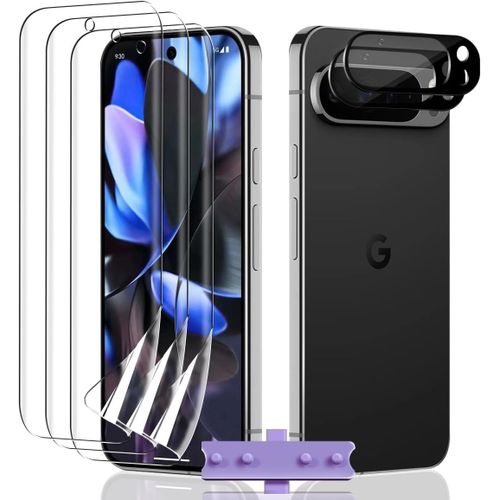 3+2 Pièces Pour Google Pixel 9 Pro Xl Protection Écran Tpu Souple [Pas Verre Trempé] + Google Pixel 9 Pro Xl Caméra Verre Trempé, Hd Protecteur D'écran