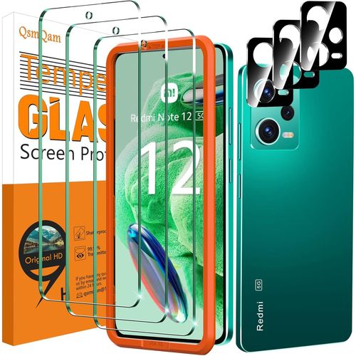 3 Pièces Verre Trempé Pour Xiaomi Redmi Note 12 5g (Incompatible 4g) Caméra Arrière Protecteur, 9h Dureté, Anti Rayures