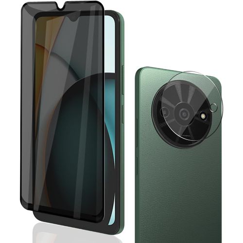 Aer-Verre Trempé Anti-Espion Pour Xiaomi Redmi A3,Film Anti-Espion 1 Pièces + Caméra Arrière Protecteur 1 Pièces,9h Dureté,Anti-Rayures,Sans Bulles Pour Xiaomi Redmi A3 Protection Décran