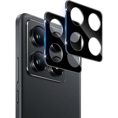 Pour Xiaomi 14t Pro Protection Caméra, 2 Pièces 9h Dureté Ultra Hd Film Verre Trempé, Sans Bulle Anti-Rayures Ultra Résistant Film Caméra Protection Écran - Noir