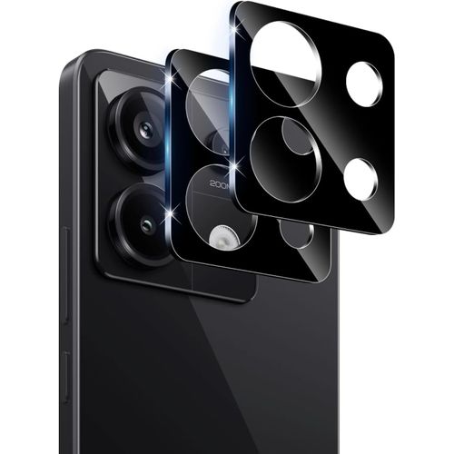 Pour Xiaomi Redmi Note 13 Pro 5g Protection Caméra, 2 Pièces 9h Dureté Ultra Hd Film Verre Trempé, Sans Bulle Anti-Rayures Ultra Résistant Film Caméra Protection Écran - Noir