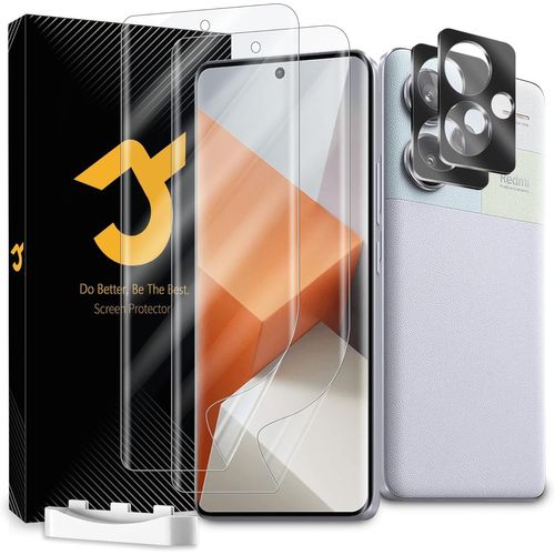 CAUC-2 x pour Protection écran Xiaomi Redmi Note 13 Pro Plus 5G [No-verre], 2 x Verre Trempé d'objectif, Sans bulles, Facile à installer, Ultra-HD