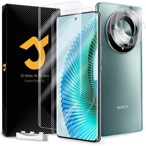 CAUC-2 x pour Protection écran Honor Magic 6 Lite [Non-verre], 2 x Verre Trempé d'objectif, Sans bulles, Facile à installer, Ultra-HD