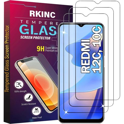 Kalanka-Verre Trempé [Lot De 3] Pour Xiaomi Redmi 12c, Xiaomi Redmi 10c, Film Protection Écran, Dureté 9h 0,33 Mm Hd Glass [Garantie À Vie][Sans Bulles D'air][Résistant Aux Rayures]