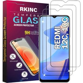 Kalanka-Verre Trempé [Lot De 3] Pour Xiaomi Redmi 12c, Xiaomi Redmi 10c, Film Protection Écran, Dureté 9h 0,33 Mm Hd Glass [Garantie À Vie][Sans Bulles D'air][Résistant Aux Rayures]