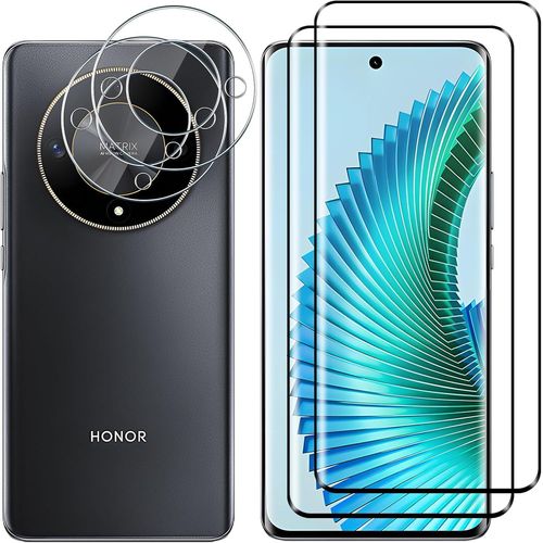 CAUC-pour Honor Magic 6 Lite 5G Verre Trempé, 2+2 Pièces Protection écran + Caméra Arrière Protecteur Film, 9H Dureté HD Anti-Rayures Vitre Trempé Protecteurs d'écran pour Honor Magic6 Lite 5G