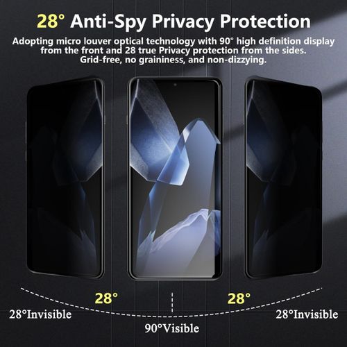 Trahoo-1 Pièce Verre Trempé Anti Espion Pour Oneplus 13 Protection D'écran + 2 Pièces Protecteur Caméra, Dureté 9h/Anti-Spy, Protège Écran Pour Oneplus 13 - Privacy Vitre Trempé