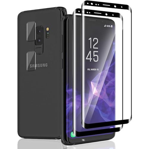 2 Pièces Verre Trempé Pour Samsung Galaxy S9 Protection D'écran + 2 Pièces Protecteur Caméra, Dureté 9h/Sans Bulles, Protection Écran Pour Galaxy S9 - Hd Vitre Trempé