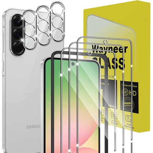 Verre Trempé Pour Samsung Galaxy A56 5g, [3+3 Pièces] Vitre Protection Écran Protection Camera, 9h Dureté Ultra Hd Anti Rayures Film Protection Écran, Avec Outil D'alignement Facile