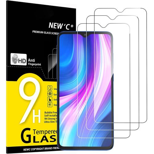 Lot De 3, Verre Trempé Pour Xiaomi Redmi Note 8 Pro, Redmi 9, Film Protection Écran - Anti Rayures - Sans Bulles D'air -Ultra Résistant (0,33mm Hd Ultra Transparent) Dureté 9h Glass