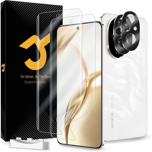 Kal-4 Pièces Pour Protection Écran Honor 200, 2 Pièces Epu Protection Ecran, 2 Pièces Verre Trempé Pour Honor 200 D'objectif, Autoguérison, Sans Bulles, Facile À Installer, Ultra-Hd