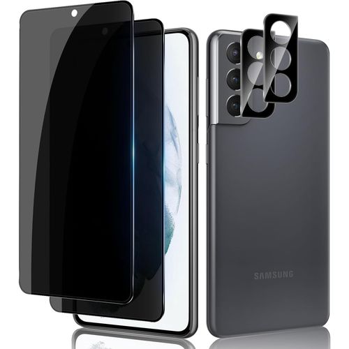 Pour Samsung Galaxy S21 5g Anti-Espion Verre Trempé,2+2 Pièces Anti-Spy Protection Écran + Caméra Lentille Protecteur Film (Noir),9h Anti-Rayures Sans Bulles Privacy Protecteurs D'écran