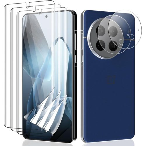 CAUC-3+2 Pièces pour Oneplus 13 Protection Écran TPU Souple [Pas Verre Trempé] + Oneplus 13 Caméra Verre Trempé, HD Anti Rayures Protecteur D'écran pour Oneplus 13