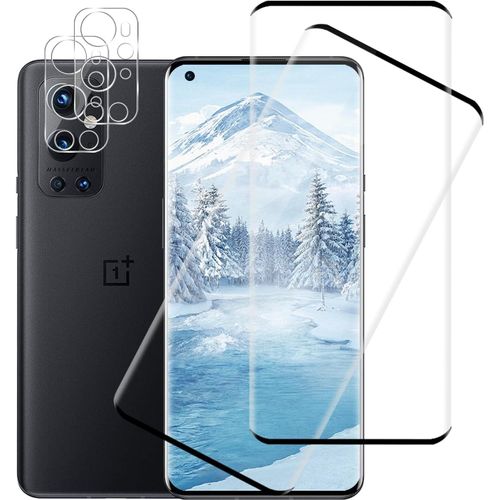 Kal-2+2 Pièces 3d Verre Trempé Pour Oneplus 9 Pro, Avec Caméra Protecteur, Anti-Salissures Haut Définition Protection Écran Pour Oneplus 9 Pro, Anti-Bulle Haut Définition Vitre Protection