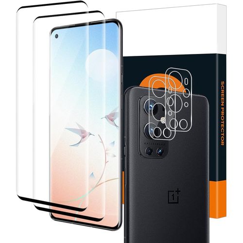 Kal-2+2 Pièces 3d Verre Trempé Pour Oneplus 9 Pro 5g, Avec Caméra Protecteur, Anti-Salissures Haut Définition Protection Écran Pour Oneplus 9 Pro, Anti-Bulle Hd-Clair Vitre Protection