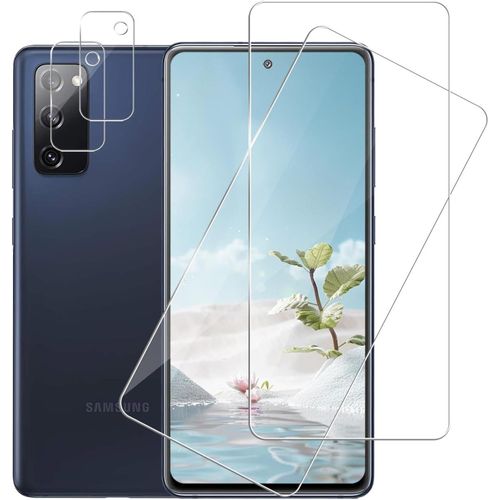 Kal-2+2 Pièces Verre Trempé Pour Samsung Galaxy S20 Fe 5g Avec Caméra Arrière Protecteur, 2.5d Hd Vitre Protection Pour Samsung Galaxy S20 Fe, Sensible Au Toucher S20 Fe 5g Protection Écran