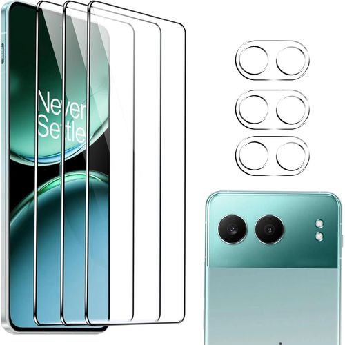 Lot De 3 Verres Trempés 0,33 Mm Pour Oneplus Nord 4 ¿ Dureté 9h, Ultra Transparent, Anti-Empreintes, Pose Sans Bulles + 3 Protections Lentille Caméra