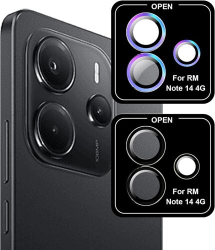 Protection Objectif Cam¿¿ra pour Xiaomi Redmi Note 14 4G, Duret¿¿ 9H Cam¿¿ra Arri¿¿re Protecteur, [Anti Rayures] Ultra R¿¿sistant Film Camera Verre Tremp¿¿,Couleur + Noir