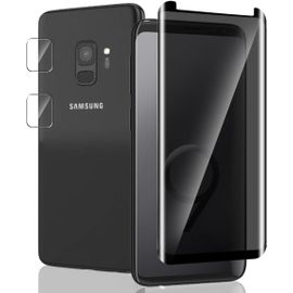 Aefj-1 Pièce Verre Trempé Anti Espion Pour Samsung Galaxy S9 Protection D'écran + 2 Pièces Protecteur Caméra, Dureté 9h/Anti-Spy, Protège Écran Pour Galaxy S9 - Privacy Vitre Trempé