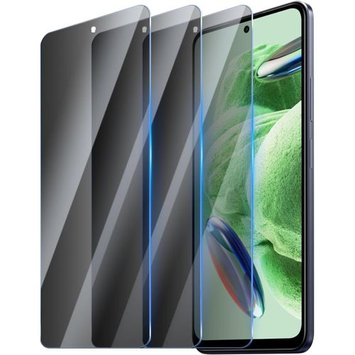 Kal-3 Pièces Verre Trempé Anti-Espion Pour Xiaomi Redmi Note 12 4g/5g 6,67 Pouces, Film Protection D'écran Contre Les Rayures, Sans Bulles, Dureté 9h Glass