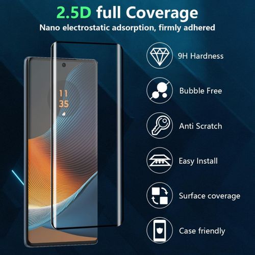 Cauc-Verre Trempé Pour Motorola Moto Edge 50 Fusion Protection Écran [2 Pièces] Et Caméra Arrière Protecteur [2 Pièces], Transparent Hd/Sans Bulles, Protection Écran Pour Moto Edge 50 Fusion