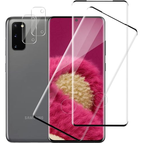 KAL-2+2 Pièces Verre Trempé Pour Samsung Galaxy S20 5G, Avec Caméra Arrière Protecteur, 3D Vitre Protection Pour Samsung Galaxy S20, Haute Sensibilité Haut Définition S20 5G Protection Écran