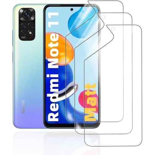 Mat Film Hydrogel Pour Xiaomi Redmi Note 11, 3 Pièces Tpu Film Protection Écran Matte, Flexible Film De Protection D'écran, Antireflets, Anti-Traces