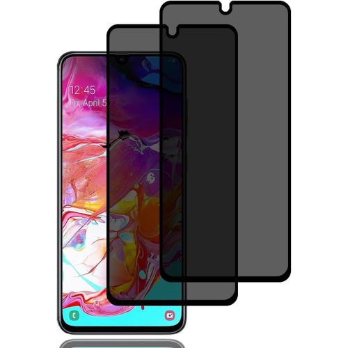 CAUC-Verre Trempé Anti-Espion pour Samsung Galaxy A70 [2 Pièces], Protection D'écran Anti-Espion, Protecteur D'écran de Confidentialité, 9H Dureté, Anti-Rayures, Film de Protection Écran pour Galaxy