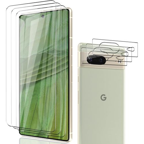 CAUC-Verre Trempé Pour Google Pixel 7 Protection Décran 3 Pièces et Caméra Arrière Protecteur 3 Pièces,9H Dureté,sans Bulles,Anti-Rayures Pour Google Pixel 7 Protection Décran