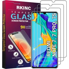 Verre Trempé [Lot De 3] Pour Xiaomi Redmi Note 7, Redmi Note 7 Pro, Redmi Note 7s, Film Protection Écran, Dureté 9h 0,33 Mm Hd Glass [Garantie À Vie][Sans Bulles D'air][Résistant Aux Rayures]