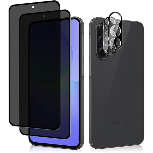 CAUC-[2 + 2 Pièces Anti-Espion Verre Trempé + Caméra Arrière Protecteur pour Samsung Galaxy A36 5G, 9H Dureté Anti-Peeping Protection D'écran, Privacy Verre Trempé pour Samsung Galaxy A36 5G