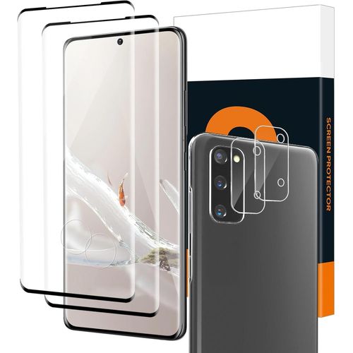 KAL-2+2 Pièces Verre Trempé Pour Samsung Galaxy S20, Avec Caméra Arrière Protecteur, 3D Vitre Protection Pour Galaxy S20, Anti Rayures Antifouling Hd-Clair Samsung S20 Protection Écran