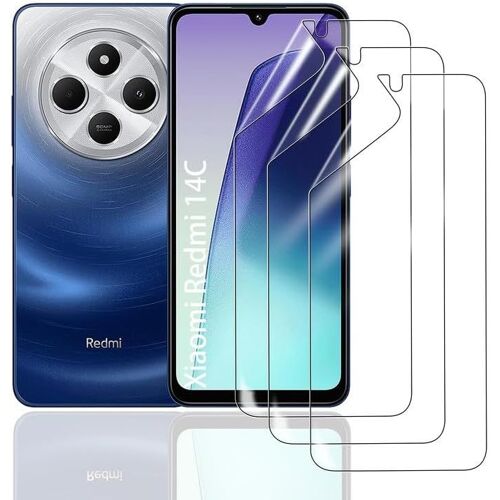 Film De Protection D'Écran Hydrogel Pour Xiaomi Redmi 14C, 3 Pièces Tpu Souple Transparent Hd Anti-Bulles Anti-Rayures Anti-Traces De Doigts Auto-Réparatrice[LOT6195896]