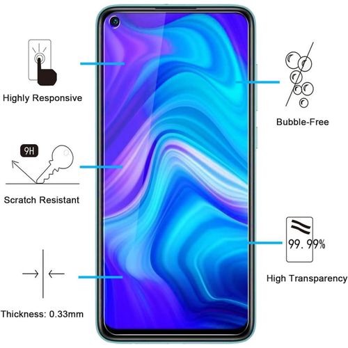 Kal-Lot De 2, Verre Trempé Pour Xiaomi Redmi Note 9, Xiaomi Redmi 10x 4g, Film Protection Écran -Sans Bulles D'air -Ultra Résistant (0,33mm Hd Ultra Transparent) Dureté 9h Glass