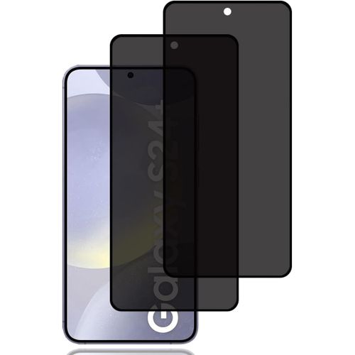 Lot De 2 Vitres De Protection Confidentialité Pour Samsung Galaxy S24 Plus (S24+) ¿ Verre Trempé Anti¿Espion Compatible Empreinte Digitale, Dureté 9h, Oléophobe Anti¿Rayures, Pose Facile