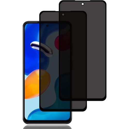 Protecteur Verre Trempé Confidentialité Pour Xiaomi Redmi Note 11/11s - 2 Pièces, 9h Anti-Rayures Anti-Espion, Revêtement Oléophobe Et Haute Sensibilité