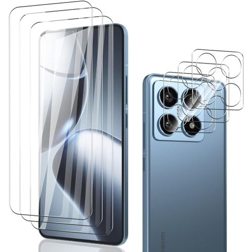 Verre Trempé Pour Xiaomi 14t Pro Protection Décran 3 Pièces Et Caméra Arrière Protecteur 3 Pièces,9h Dureté,Sans Bulles,Anti-Rayures Pour Xiaomi 14t Pro Protection Décran
