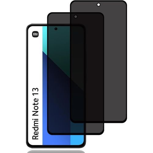 Pack 2 Verres Trempés Anti-Espion Pour Xiaomi Redmi Note 13 (4g/5g) - Protection Écran Confidentialité 9h Anti-Rayures Anti-Empreintes