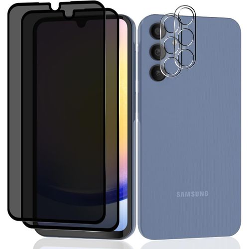 Kit 4 Pièces Pour Samsung Galaxy A25 ¿ 2x Verre Trempé Confidentialité 9h + 2x Protection Lentille Caméra, Anti-Espion Et Anti-Rayures