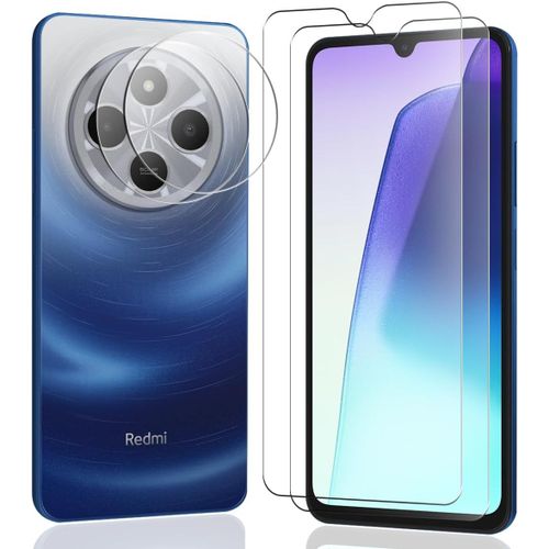 Verre Trempé Pour Xiaomi Redmi 14C, Vitre Protection Écran 2 Pièces Et Protection D'Objectif De Caméra 2 Pièces. Dureté 9H Anti-Rayure Hd Transparent Protection Vitre Pour Xiaomi R[Trempe7630]