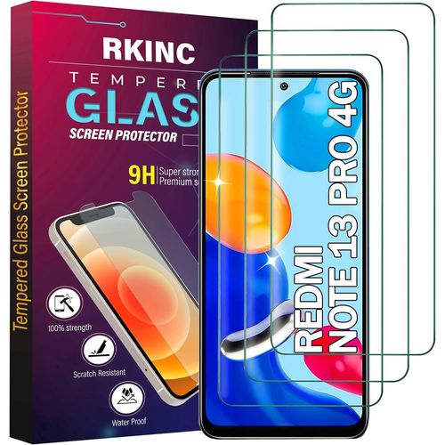 Tempered Glass [Pack Of 3] For Xiaomi Redmi Note 13 Pro 4g, Screen Protector, 9h Hardness 0.33 Mm Hd Glass [Bubble Free] [Scratch Resistant] [Lifetime Warranty]
