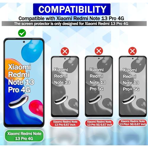 Trahoo-Verre Trempé [Lot De 3] Pour Xiaomi Redmi Note 13 Pro 4g, Film Protection Écran, Dureté 9h 0,33 Mm Hd Glass [Sans Bulles D'air][Résistant Aux Rayures][Garantie À Vie]