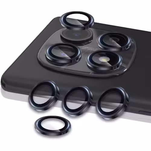 CAUC-Protection Caméra pour Xiaomi Redmi Note 14 Pro 4G, [Noir, 2 Pièces] 9H Verre Trempé Cadre Métal Caméra Arrière Protecteur, Individuel Protecteur D'objectif pour Redmi Note 14 Pro 4G