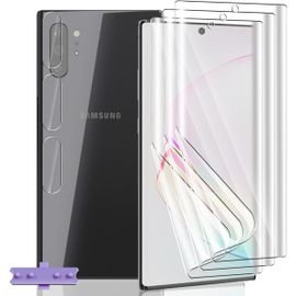 Cauc-[3+3 Pièces] Protection D'écran Pour Samsung Galaxy Note 10 Plus, Hd Souple Tpu Film Et Verre Trempé Protecteur D'objectif Caméra, Protection Écran Flexible Pour Galaxy Note 10 Plus